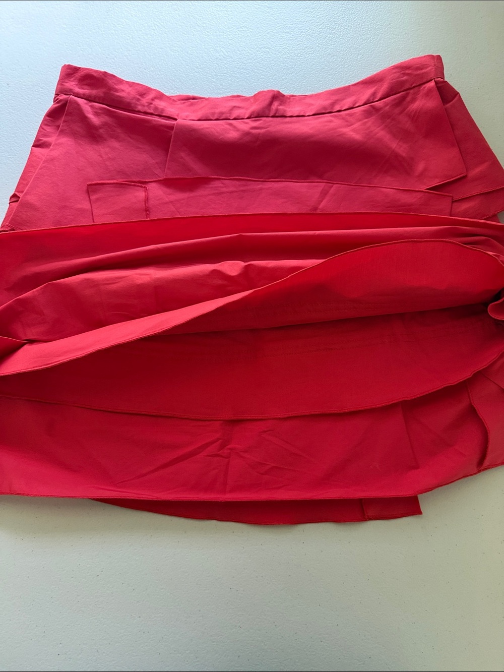 BCBGMaxAzria Layered Ruffle Mini Skirt - Red - Picture 9 of 11